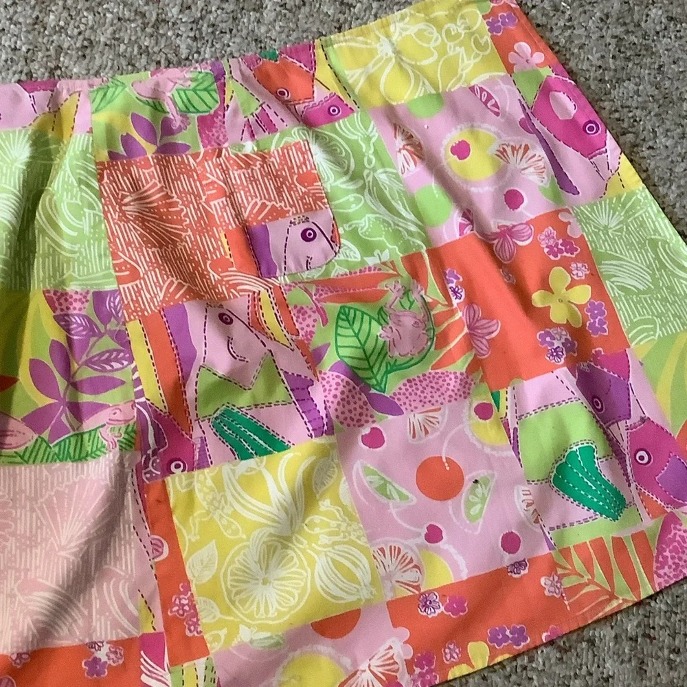 Vintage Lilly Pulitzer Reversible‎ Patchwork wrap Skirt 4 Preppy Resort Rare